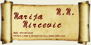 Marija Mirčević vizit kartica
